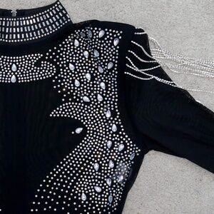 Black lace and Diamond jumpsuit